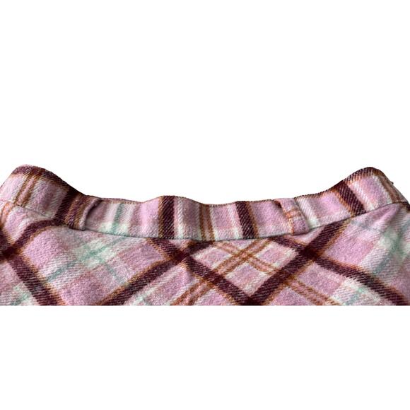 FOREVER 21 FLAT WAISTBAND FLARED MINI SKIRT, JUNIORS, XS-PINK BURGUNDY, GOLD GEO - Picture 8 of 12